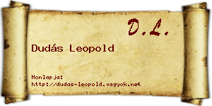 Dudás Leopold névjegykártya
